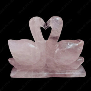 Rose Quartz Swan - Love Pair - WorldOfOorja