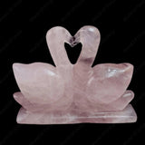 Rose Quartz Swan - Love Pair - WorldOfOorja