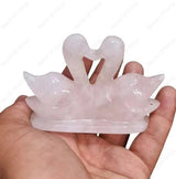 Rose Quartz Swan - Love Pair - WorldOfOorja