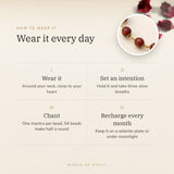 How to wear your Red Sandalwood Mala – daily wear, recharge on selenite or moonlight