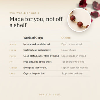 Why World of Oorja – Red Sandalwood Mala made for you, handcrafted in Jaipur