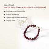 Benefits of Natural Ruby Silver Adjustable Bracelet (Manik) – World of Oorja