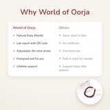 Why World of Oorja – Natural Ruby Silver Adjustable Bracelet (Manik)