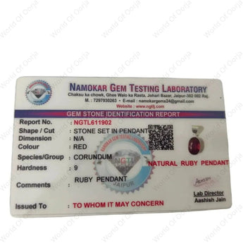 Ruby (manik) Pendant - WorldOfOorja