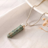 Ruby Zoisite Pencil Pendant - WorldOfOorja