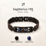 Sagittarius zodiac bracelet with Black Obsidian and Lapis Lazuli – Dhanu rashi crystal bracelet