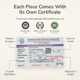 Scorpio Constellation Bracelet lab certificate – tested at an ISO certified gem lab