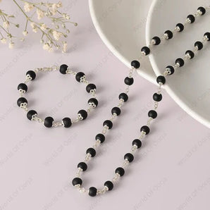 Silver Plated Karungali Mala & Bracelet Combo – Govt. Certified
