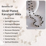 Silver Plated Karungali Mala + Karungali Bracelet Combo (Govt. Certified) - WorldOfOorja