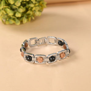 Silver Plated Rudraksha & Karungali Bracelet – image 2
