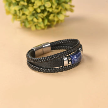 Sodalite Leather Bracelet – image 4