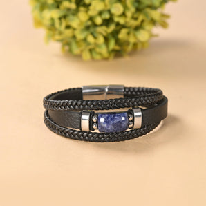 Sodalite Leather Bracelet – image 1