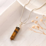 Natural Tiger Eye Pencil Pendant