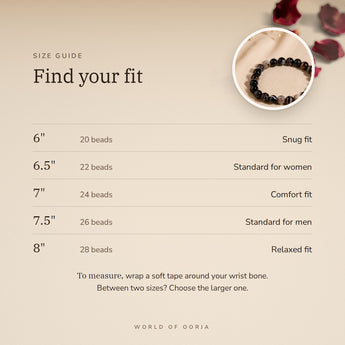 Sulemani Hakik bracelet size guide – 6 to 8 inch