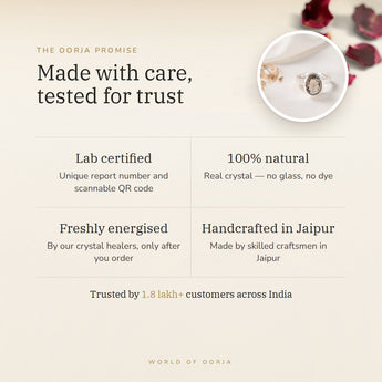 The Oorja promise – Smoky Quartz Ring, lab certified and energised after you order