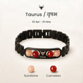 Taurus zodiac bracelet with Sunstone and Carnelian – Vrishabh rashi crystal bracelet