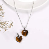 Tiger Eye Heart Pendant - WorldOfOorja