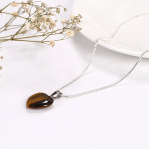 Tiger Eye Heart Pendant - WorldOfOorja