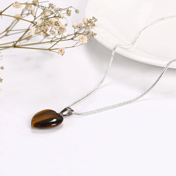 Tiger Eye Heart Pendant - WorldOfOorja