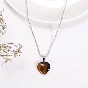 Tiger Eye Heart Pendant - WorldOfOorja