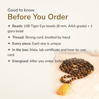 Tiger Eye Mala – good to know before you order