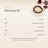 Triple Protection bracelet size guide – 6 to 8 inch