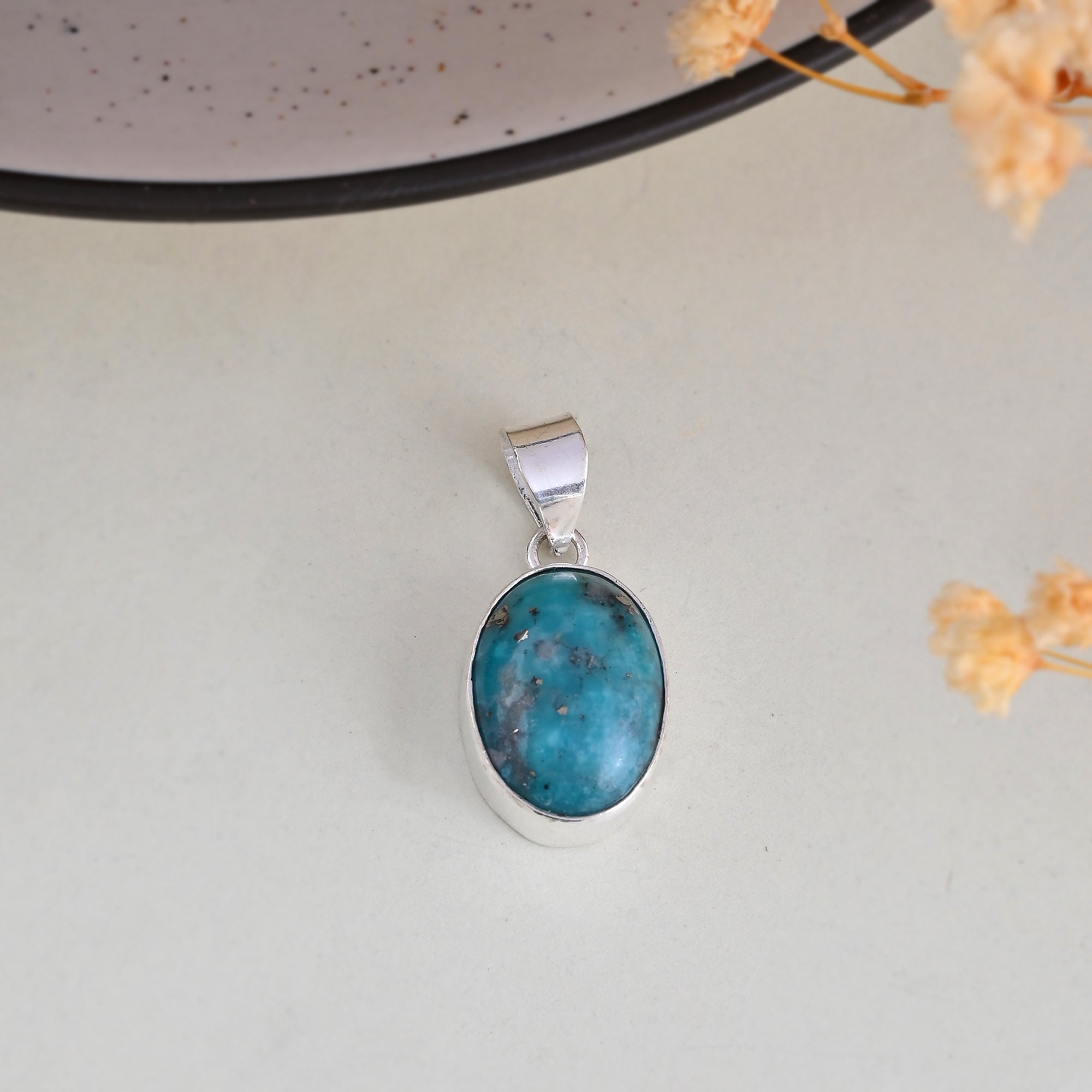 Turquoise (Firoza) pendant - WorldOfOorja