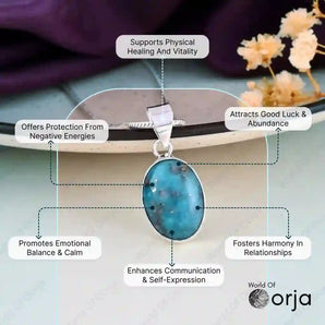 Turquoise pendant (Firoza) - WorldOfOorja