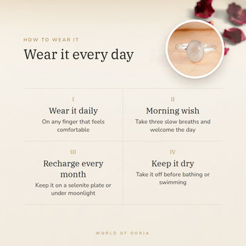 How to wear your Moonstone Ring – daily wear, morning wish, recharge on selenite or moonlight