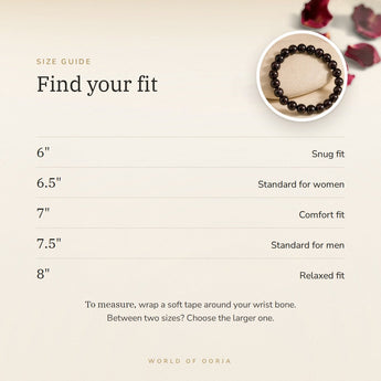 Garnet Bracelet size guide – 6 to 8 inch