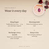 How to wear your Ruby (Manik) Ring – daily wear, morning wish, recharge on selenite or moonlight