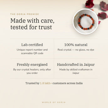 The Oorja promise – Mulank 9 Bracelet, lab certified and energised after you order