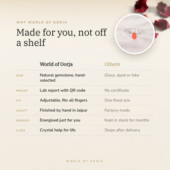 Why World of Oorja – Red Coral (Moonga) Ring made for you, finished by hand in Jaipur