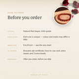 Red Jasper Bracelet – before you order: size, what is in the box, energised after order