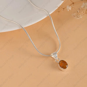 Yellow Sapphire (Pukhraj) Pendant - WorldOfOorja