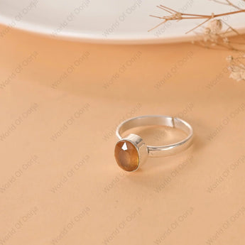 Yellow Sapphire (Pukhraj) Ring - WorldOfOorja