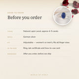 Lapis Lazuli Ring – good to know before you order: what is in the box, energised after order