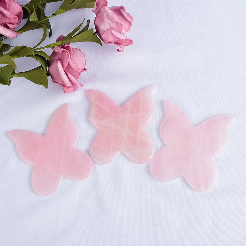 Rose Quartz Butterfly Gua Sha - WorldOfOorja